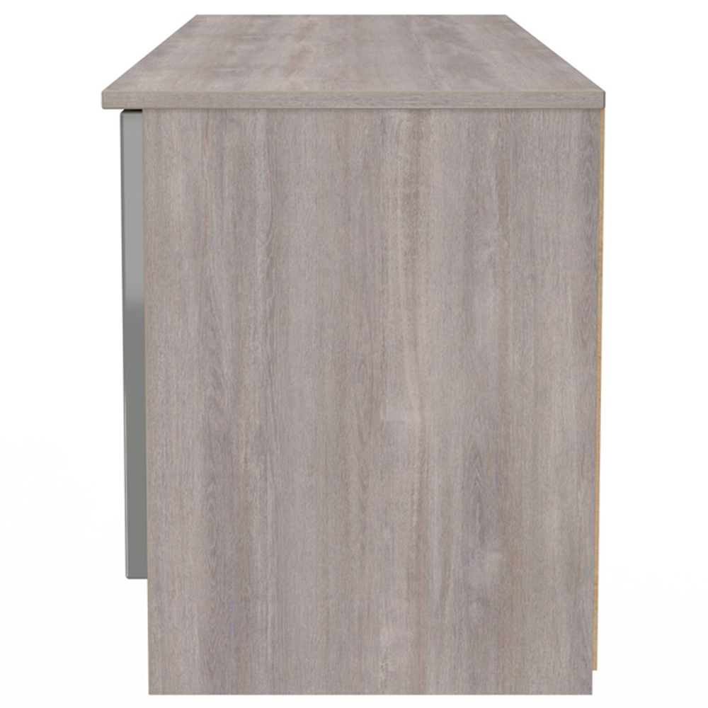 Crowndale Milan 2 Door 2 Drawer Grey Gloss and Grey Oak Wide TV Unit Ready Assembled Image 7