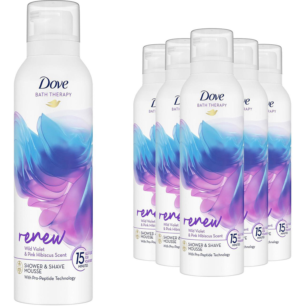 Dove Bath Therapy Renew Violet and Hibiscus Shower and Shave Mousse 200ml 6 Pack Image 1