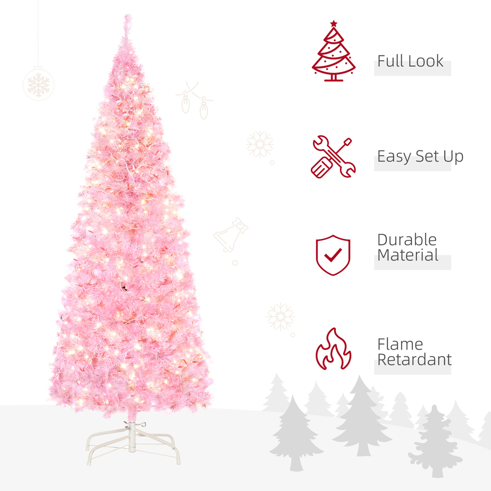 EverglowWarm White LED Pre-Lit Pink Artificial Christmas Tree 5ft Image 4