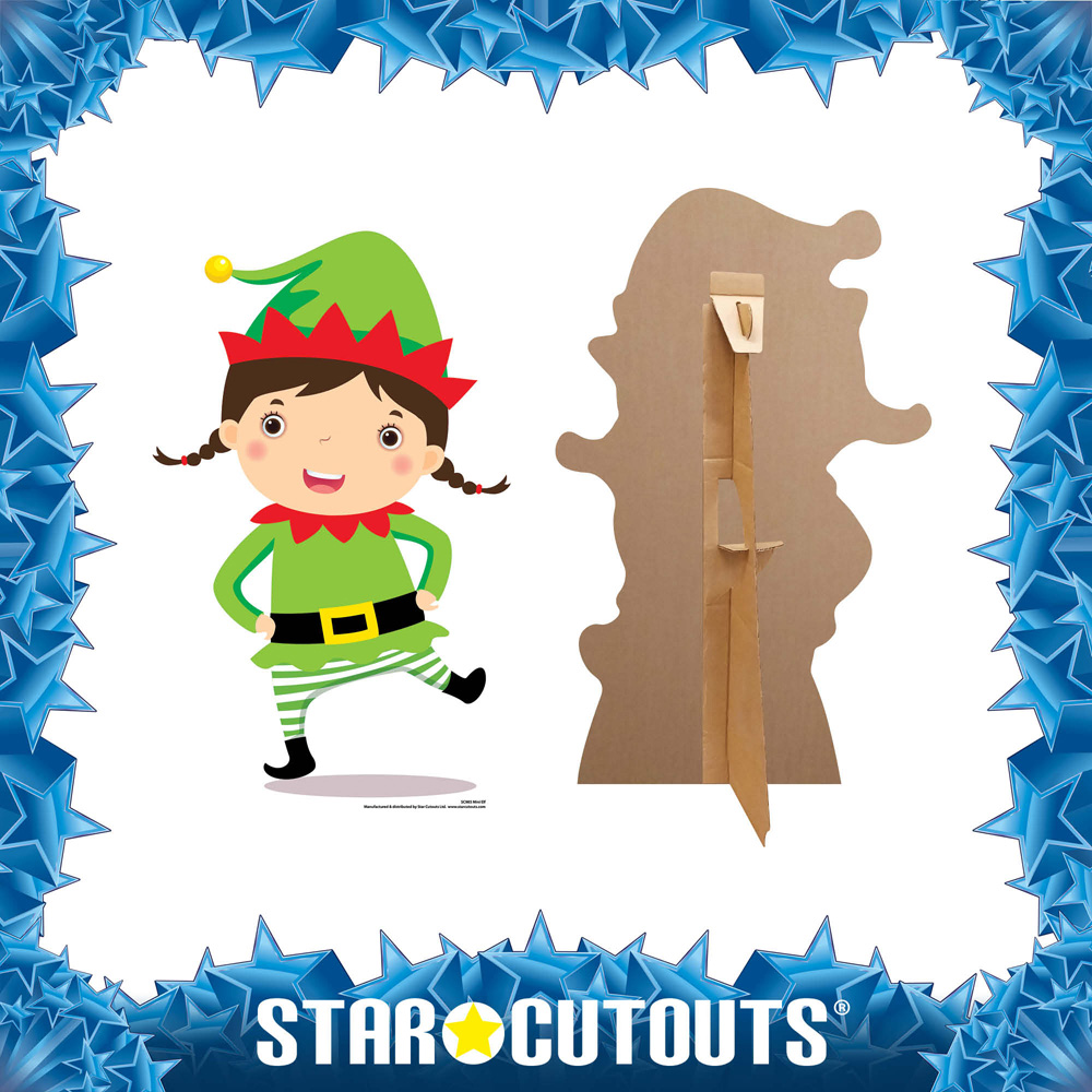 Star Cutouts Mini Christmas Elf Cardboard Cutout 2.8ft Image 3