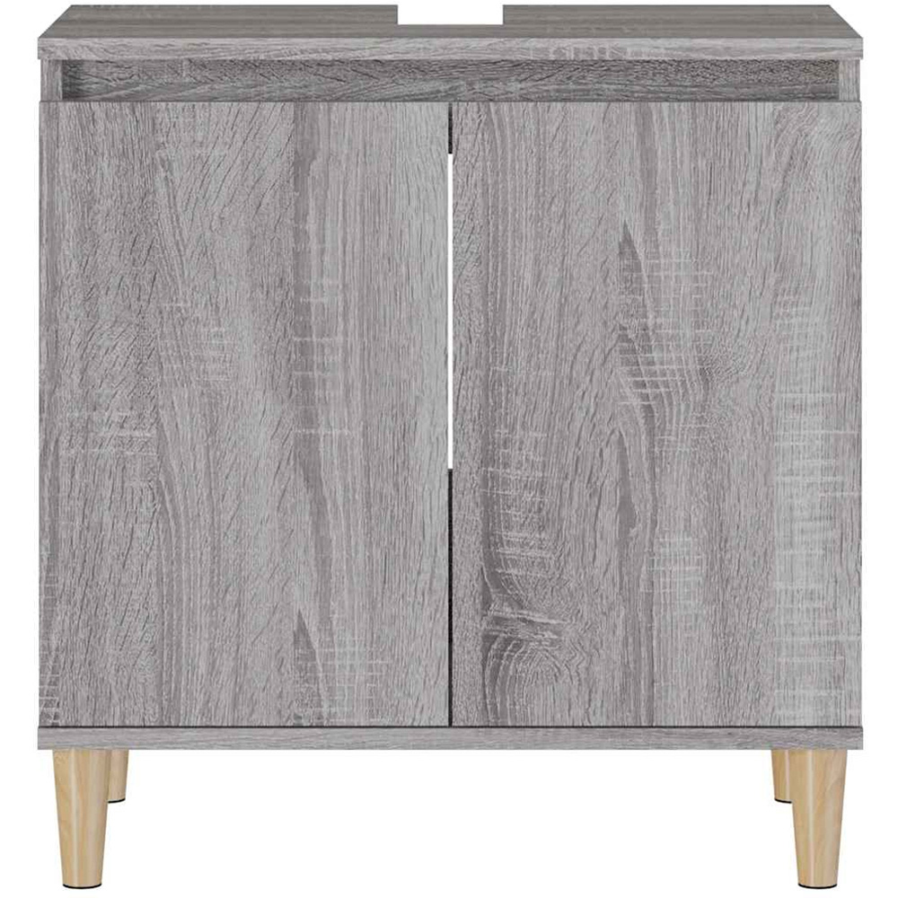 vidaXL 2 Door Grey Sonoma Bathroom Sink Cabinet Image 3