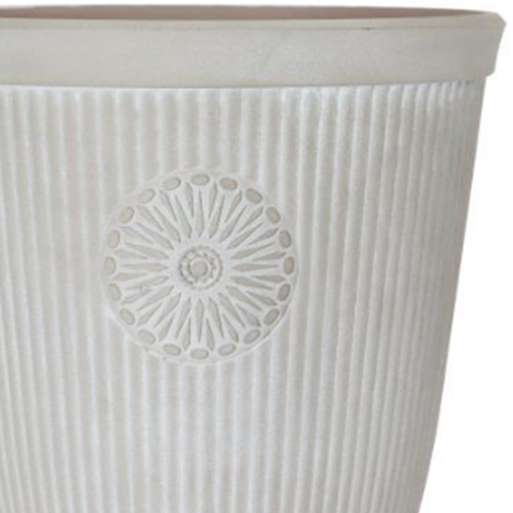 YouGarden Somerville Pebble White Plastic Planter 33cm Image 2