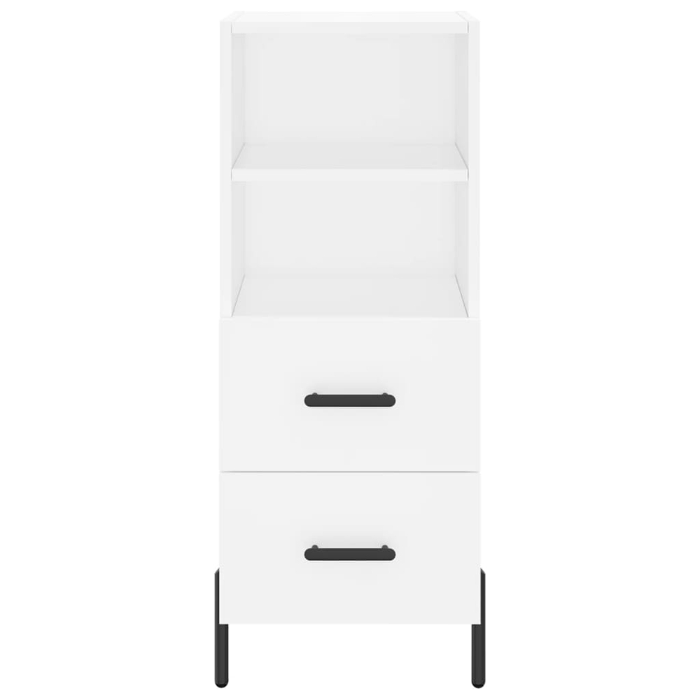 vidaXL Single Door 2 Drawer 2 Shelf White Highboard Image 6