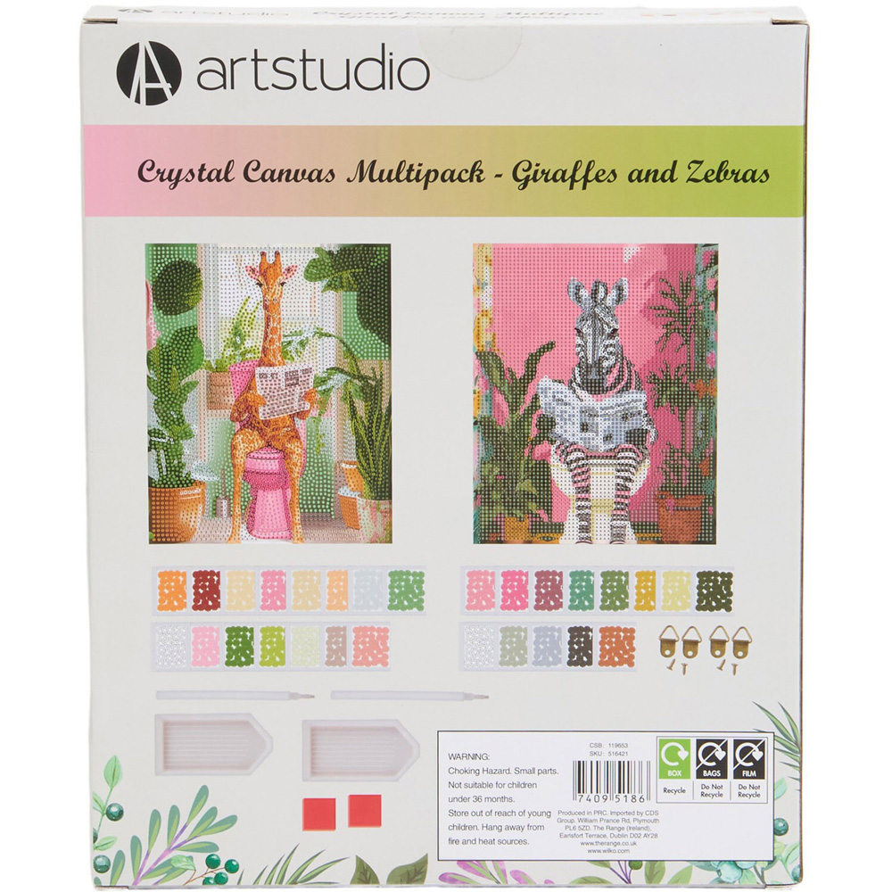 Pack of 2 Crystal Canvas Giraffes and Zebras Image 4