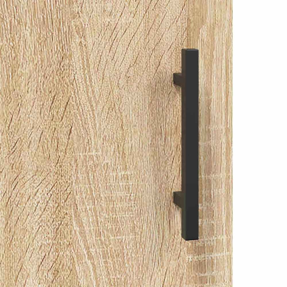 vidaXL 2 Glass Door Sonoma Oak Wall Mounted Storage Cabinet Image 8