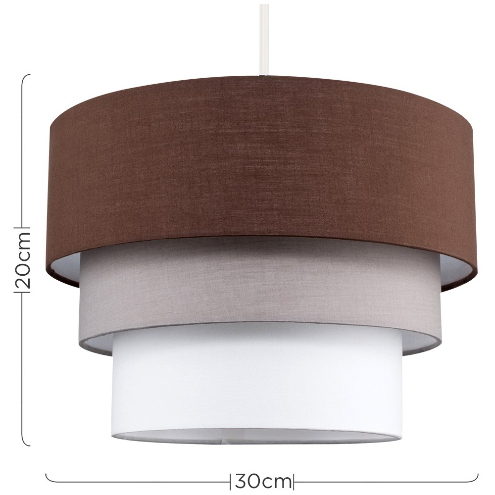 ValueLights Aztec 3 Tier Brown Fabric Ceiling Light Shade Image 6