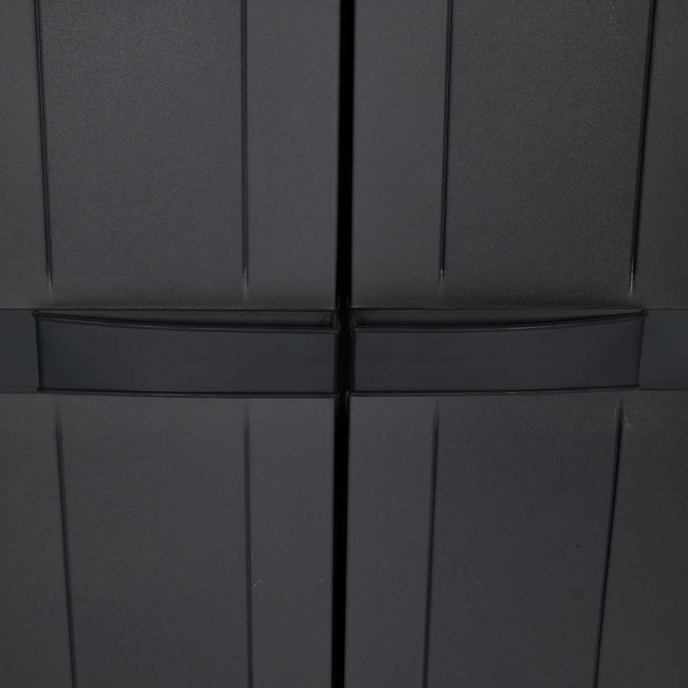 vidaXL 2 Door Black Outdoor Storage Cabinet Image 7