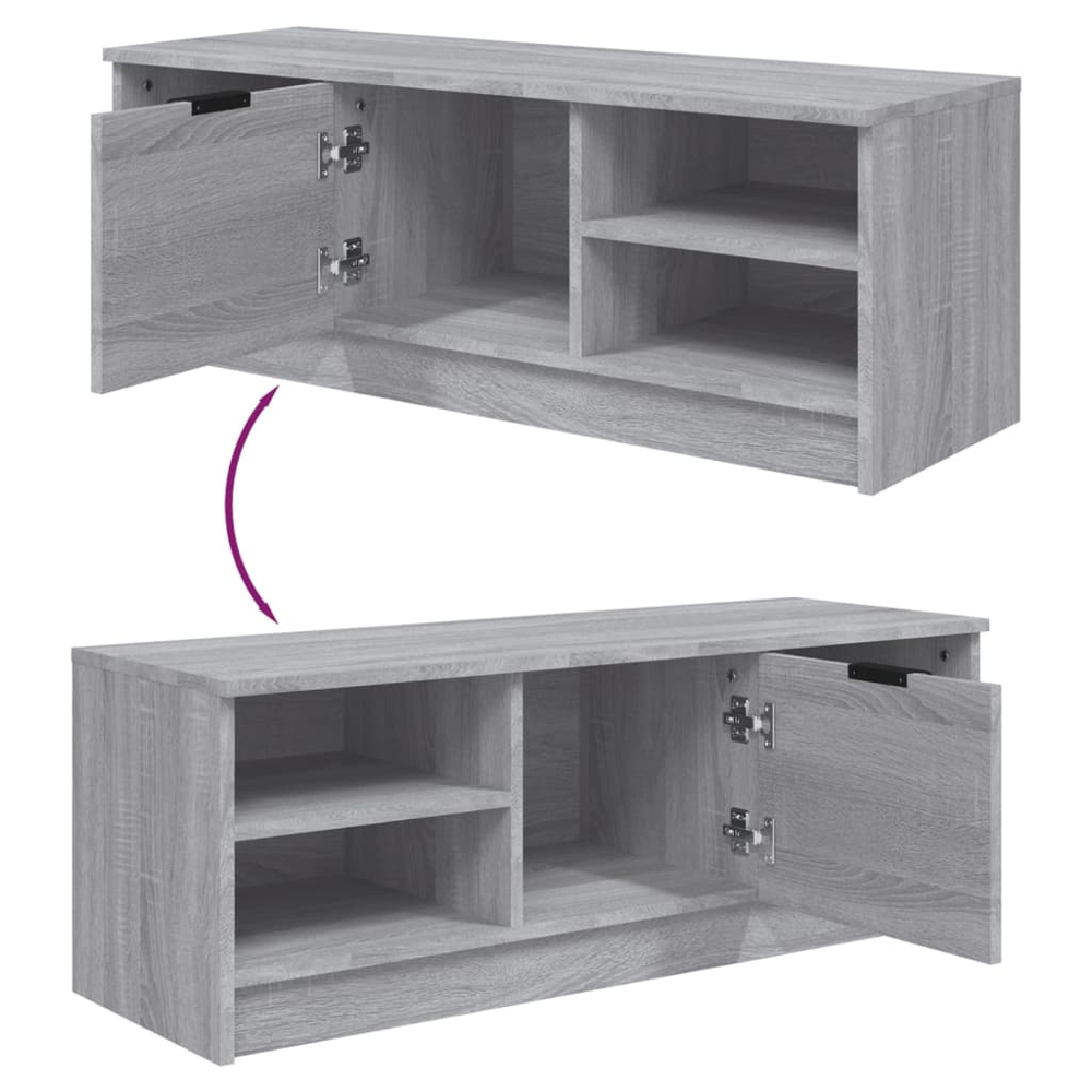 vidaXL Single Door 4 Shelf Grey Sonoma TV Cabinet Image 8
