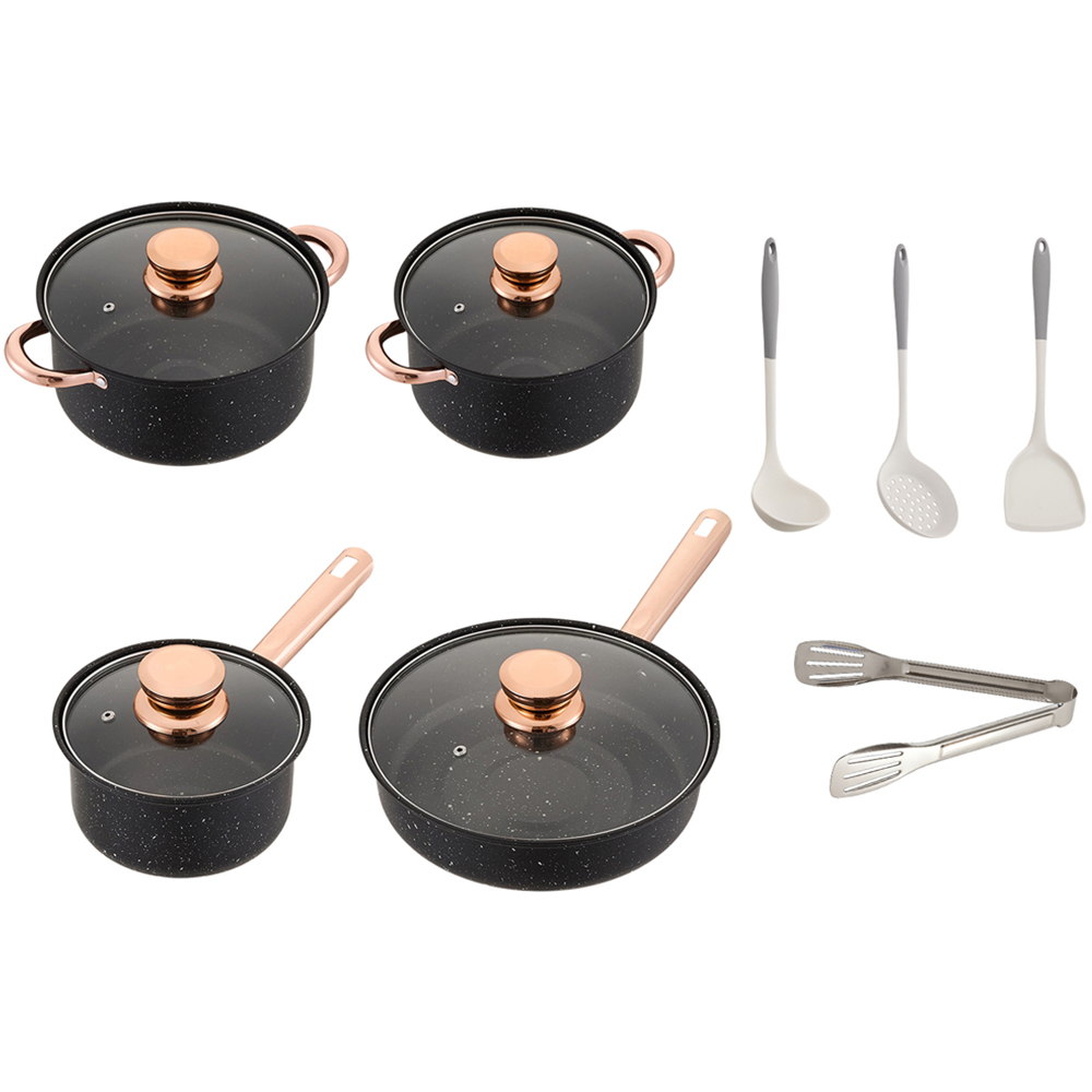 Living and Home 12 Piece Stainless Steel Non-Stick Cookware Set | Wilko