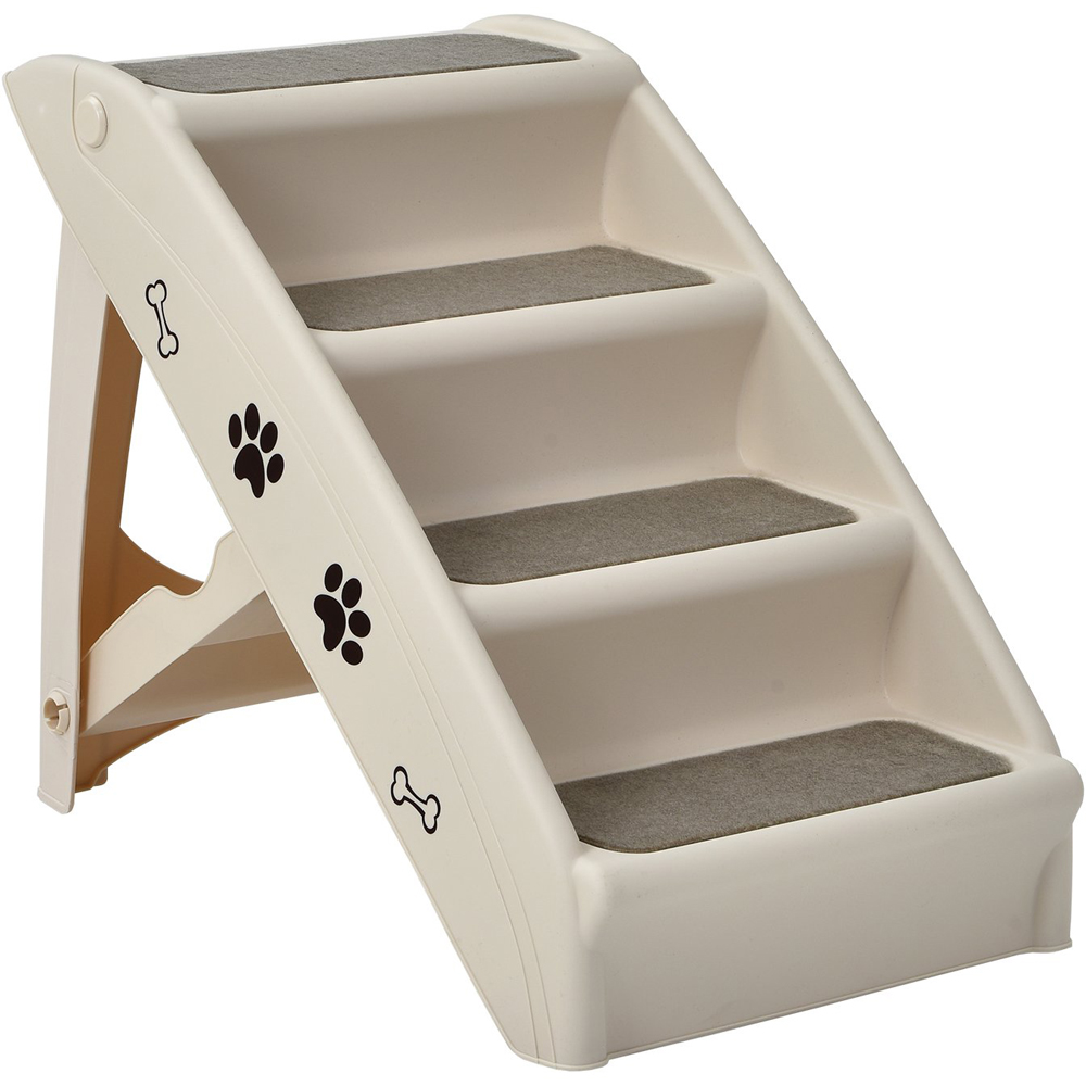 Costway Beige 4 Step Pet Stairs with Non-slip Foot Pads Image 1