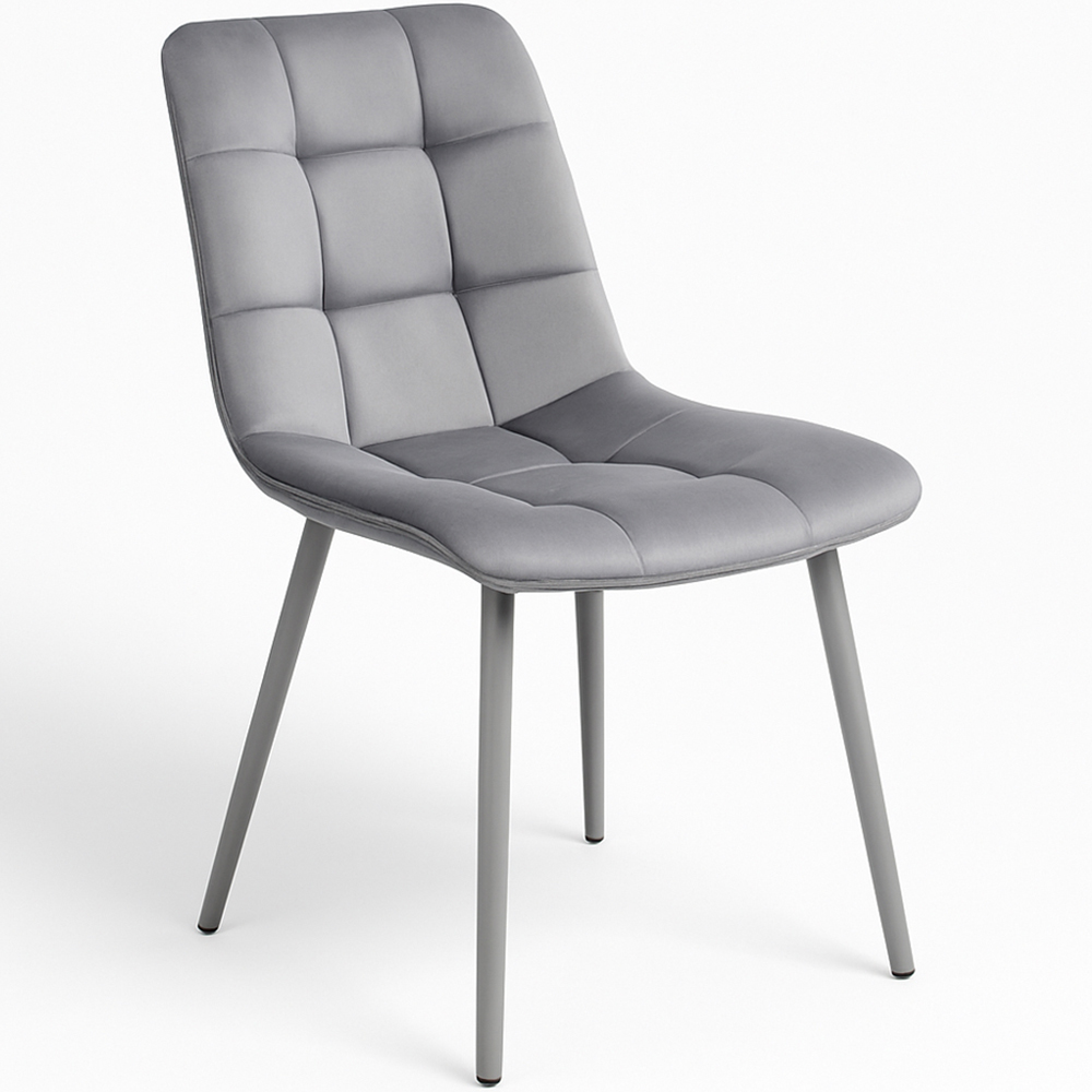 Kosy Koala 4 Seater Velvet Wooden Dining Set with Bench Grey Image 2
