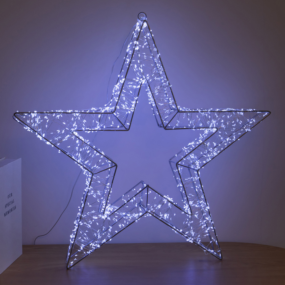 Samuel Alexander 1800 Cool White LED Light-Up Silver Christmas Galaxy Star 58cm Image 5