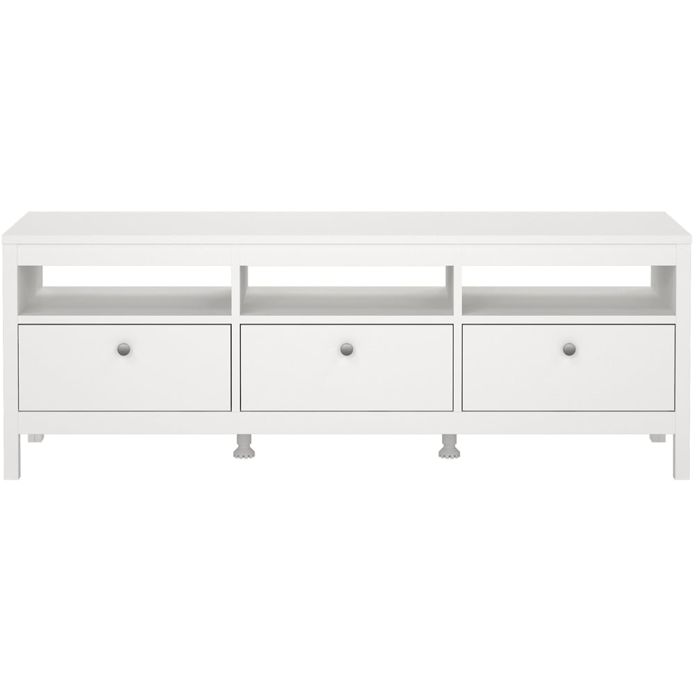 Florence Madrid 3 Drawer 3 Shelf White TV Unit Image 3