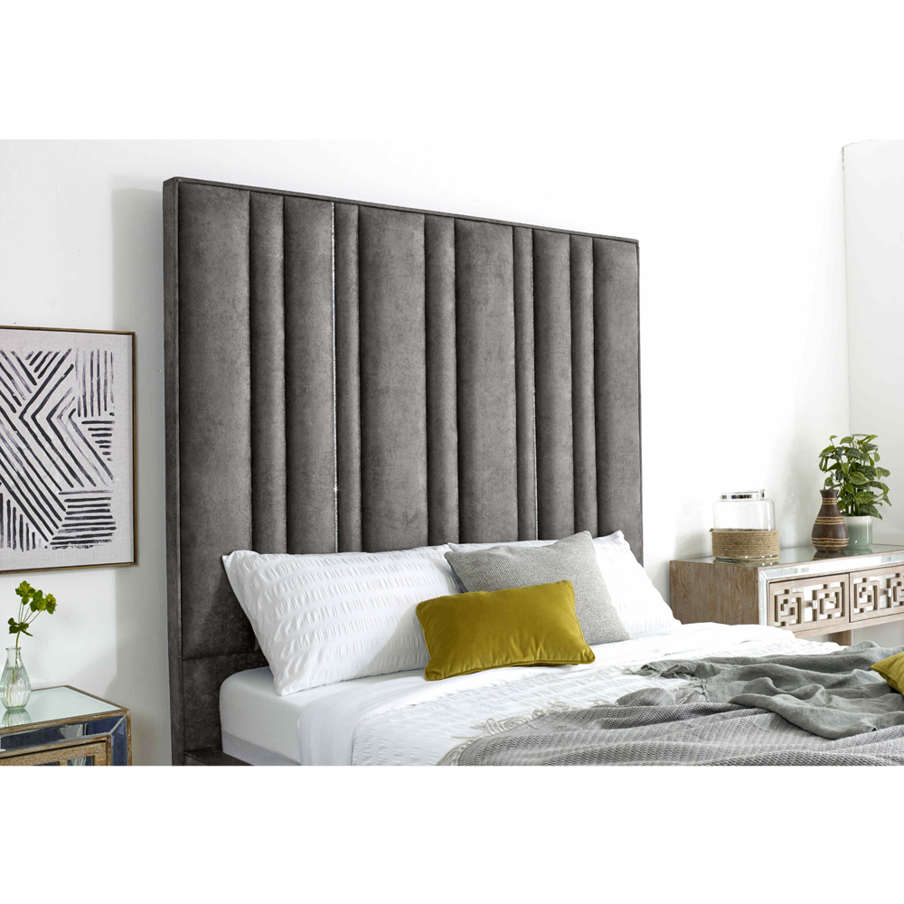 Eleganza Madrid Super King Size Grey Oakland Fabric Bed Frame Image 3