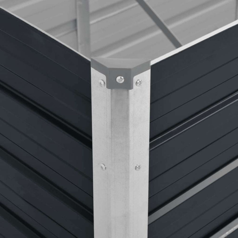 vidaXL Anthracite Galvanised Steel Raised Garden Bed 45 x 80 x 320cm Image 5