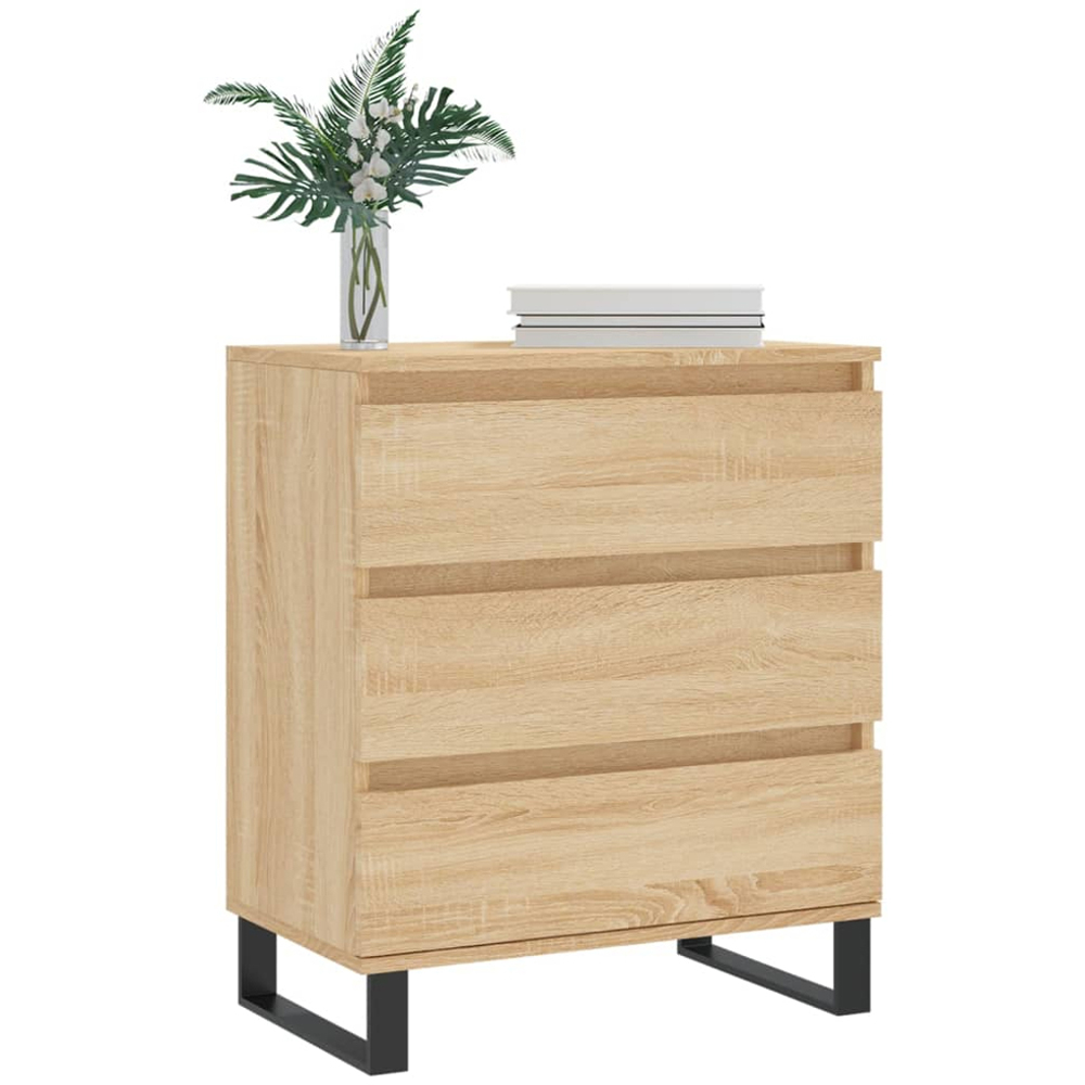 vidaXL 3 Drawer Sonoma Oak Sideboard Image 3
