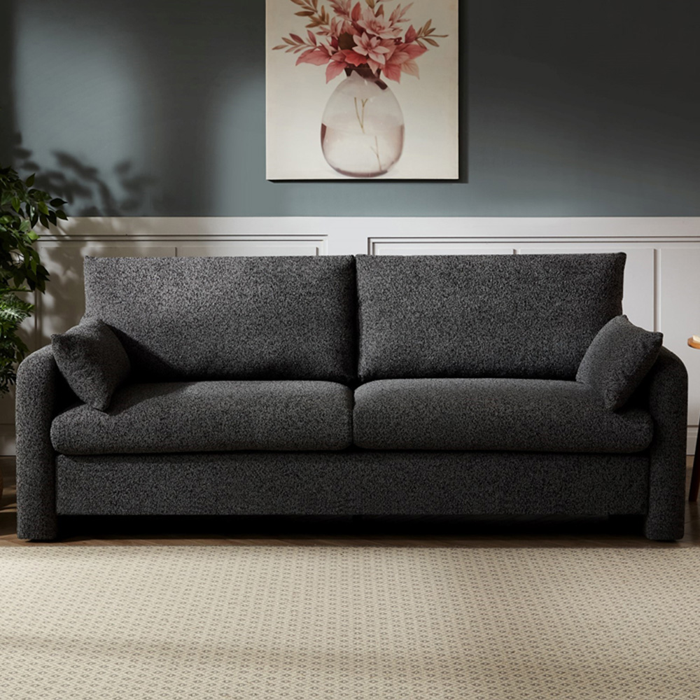 Artemis Home Shorewood 3 Seater Charcoal Textured Fabric Sofa Image 1