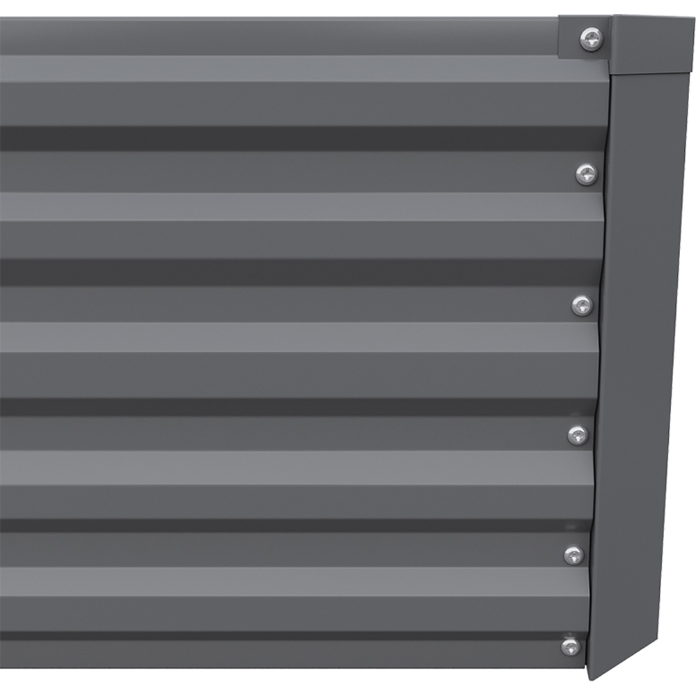 Living and Home Grey Large Rectangular Galvanised Steel Raised Garden Bed 243 x 61cm Image 3
