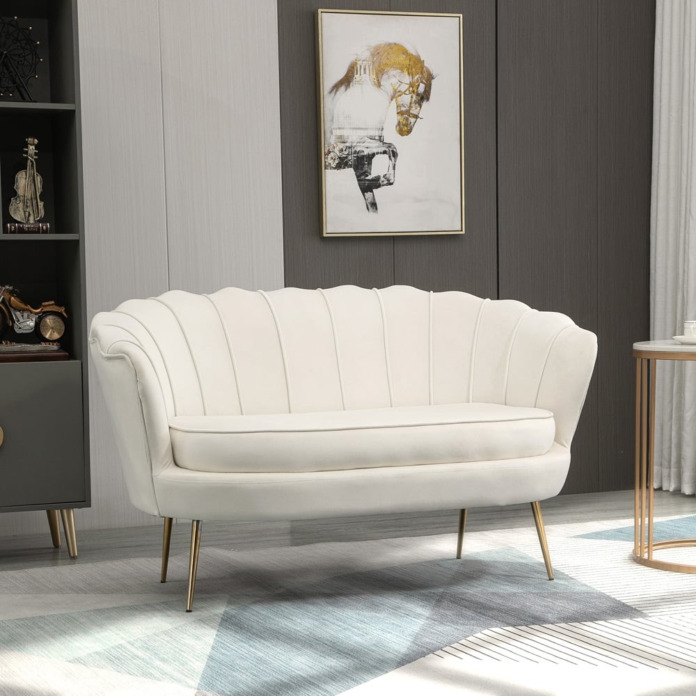 HOMCOM 2 Seater Modern Velvet Loveseat Sofa Image 3