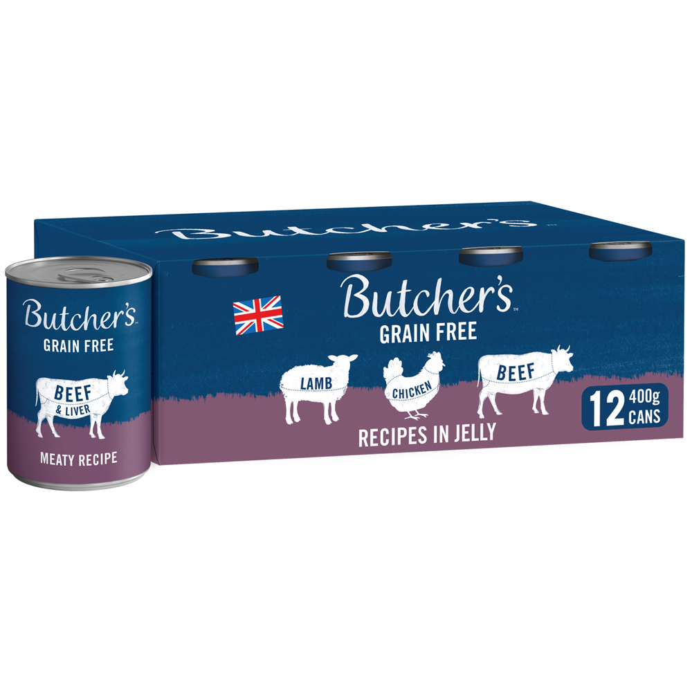 Butcher's Recipe in Jelly Adult Dog Wet Food Tin 400g 12 Pack Image 1