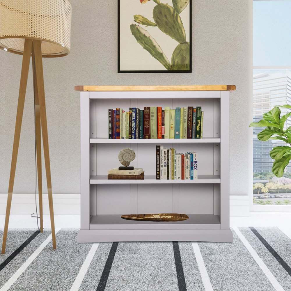 Loreo 3 Shelf Light Grey Bookcase Image 6