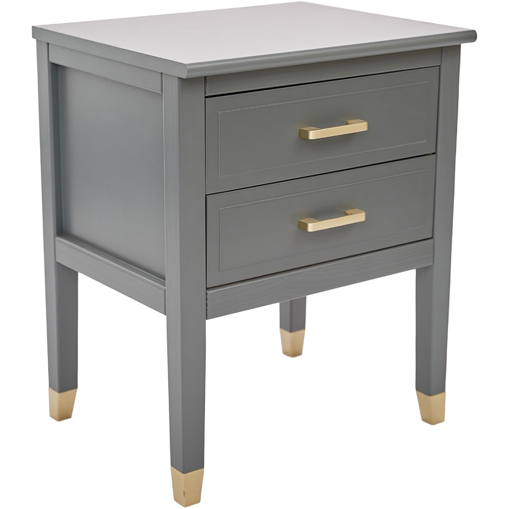 Palazzi 2 Drawer Grey Bedside Table Image 4