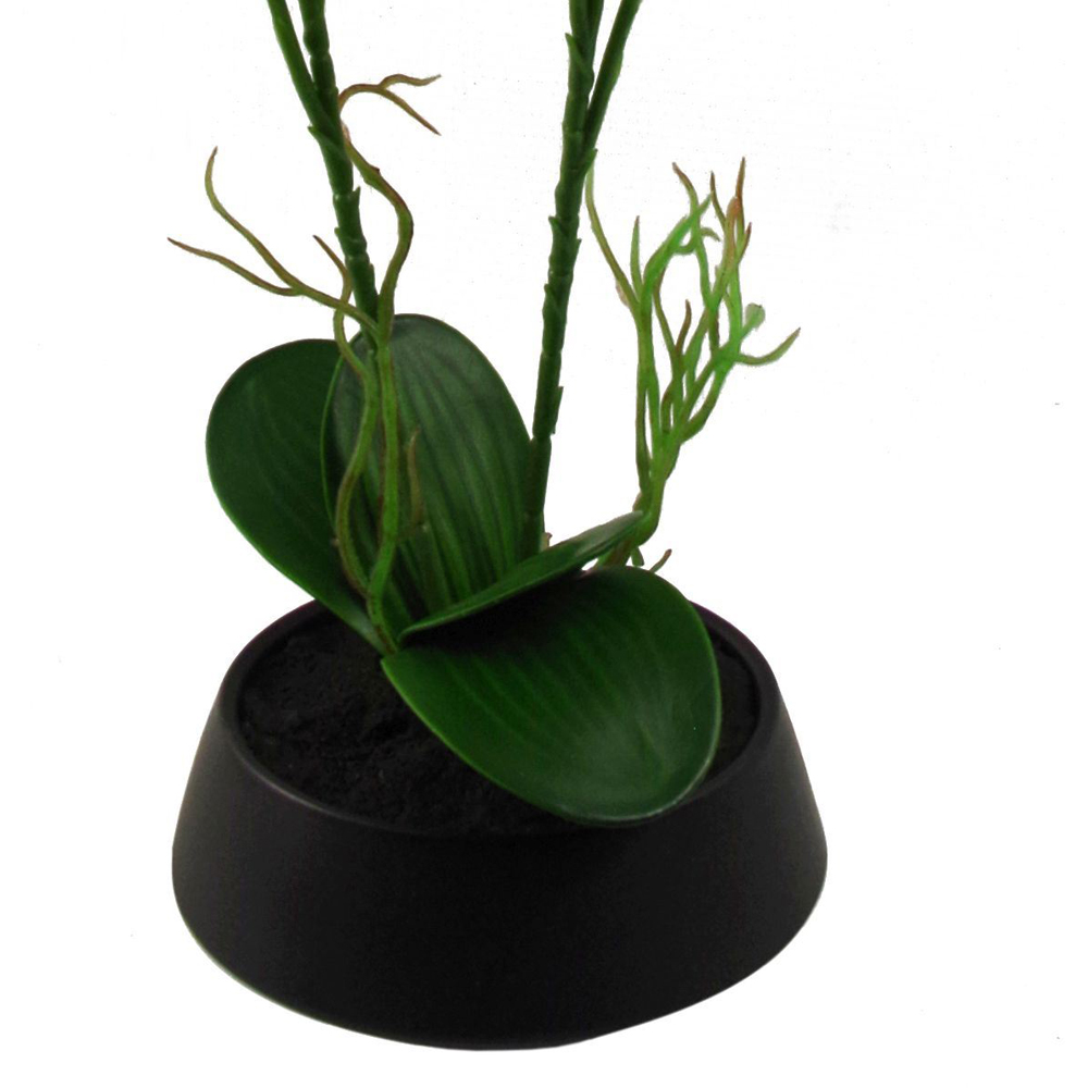 Leaf Pink Yellow Artificial Orchid in Ceramic Planter 1.4ft Image 2