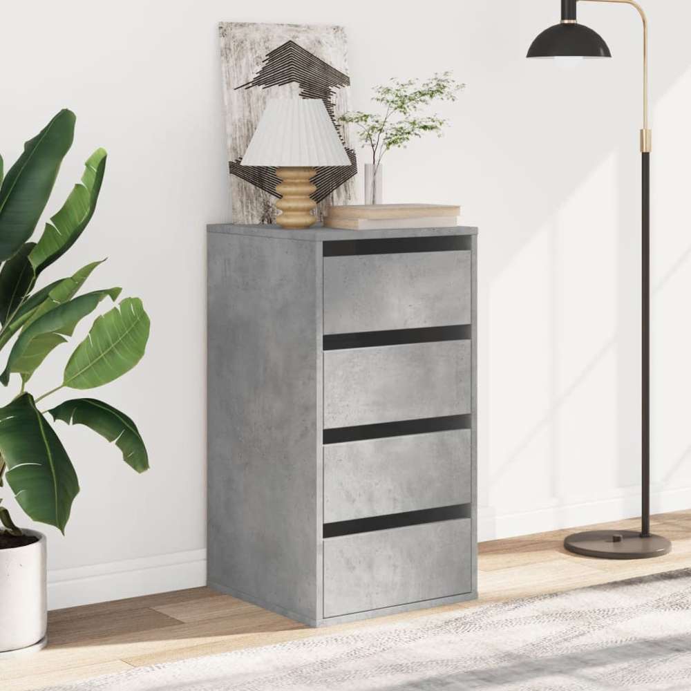vidaXL 4 Drawer Concrete Grey Wooden Chest of Drawers Image 8