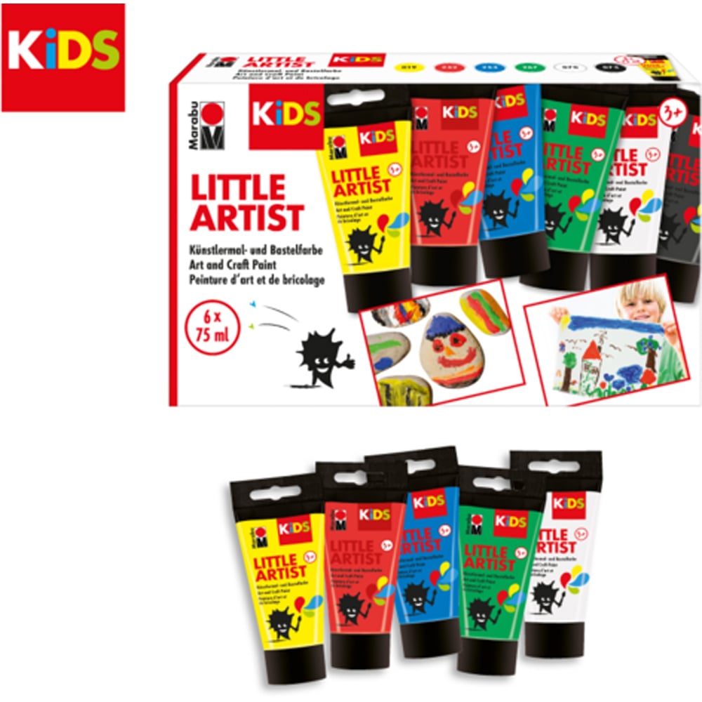 Marabu Kids Little Artist Multicoloured Craft Paint Kit 75ml x 6 Pack Image 2
