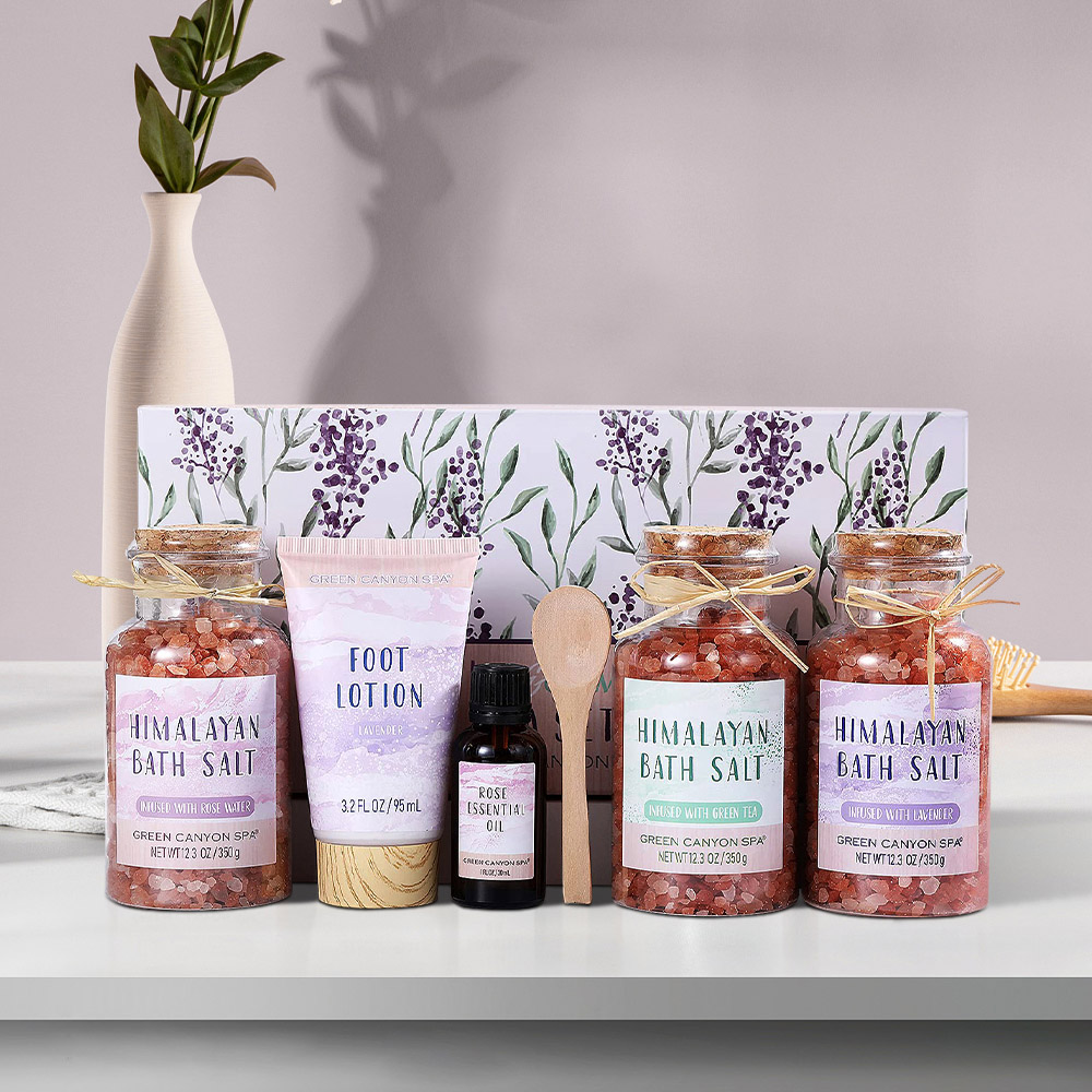 Living and Home 6 Piece Himalayan Bath Salts Spa Gift Set Image 3