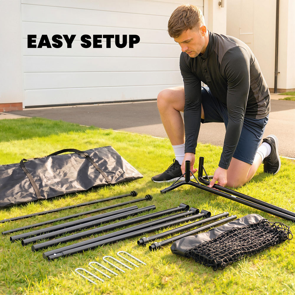 SPORTNOW Black Football Rebounder Net with Carry Bag and Ground Stakes 95 x 150 x 100cm Image 7