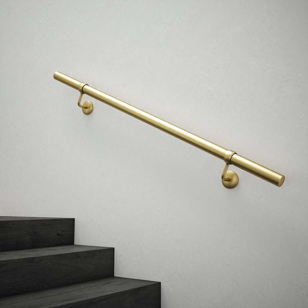 Rothley Satin Brass Stair Handrail Kit 1.2m Image 1
