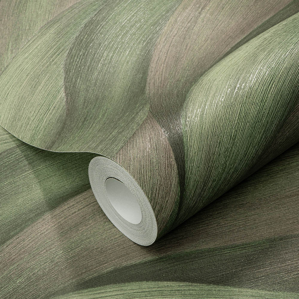 Erismann Leaf Waves Green Wallpaper Image 2