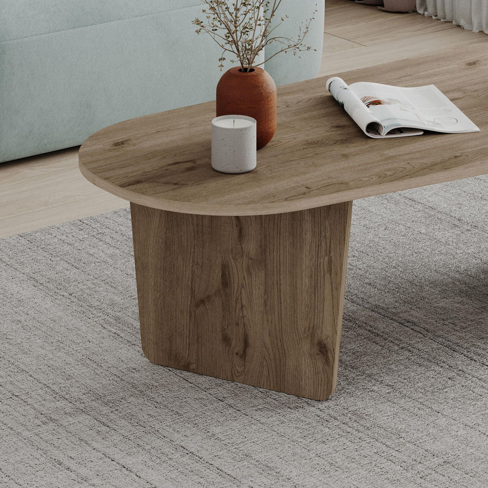 Decortie Ovalis Natural Oak Coffee Table Image 3