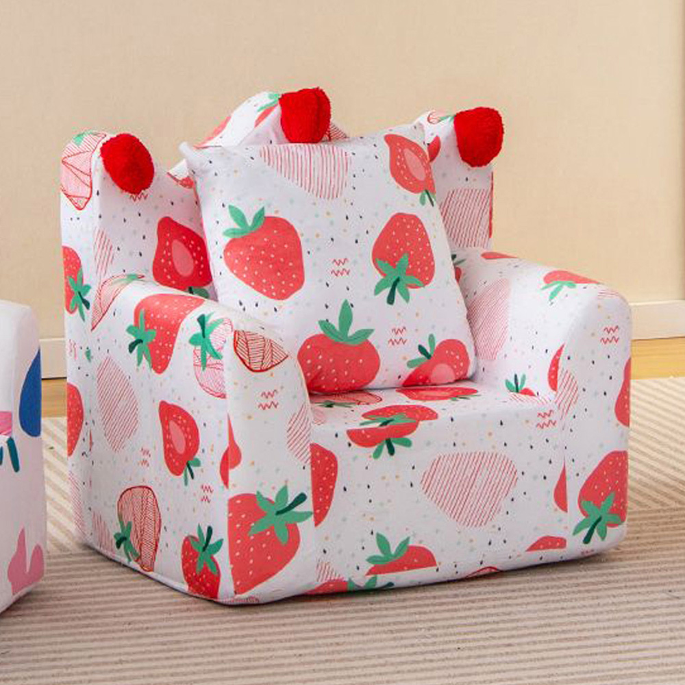 Costway Pink Kids Armchair with Pillow Image 1