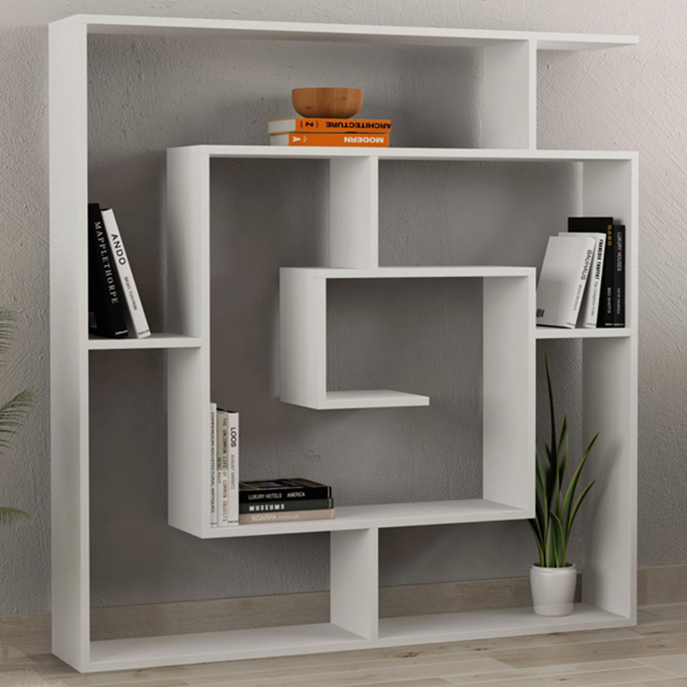 Labirent White Bookcase Room Separator 129cm Image 1