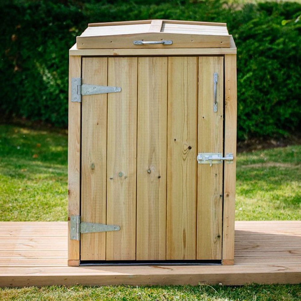 The Garden Village Dutton 2 x 2ft Single Dustbin Storage Shed Image 1
