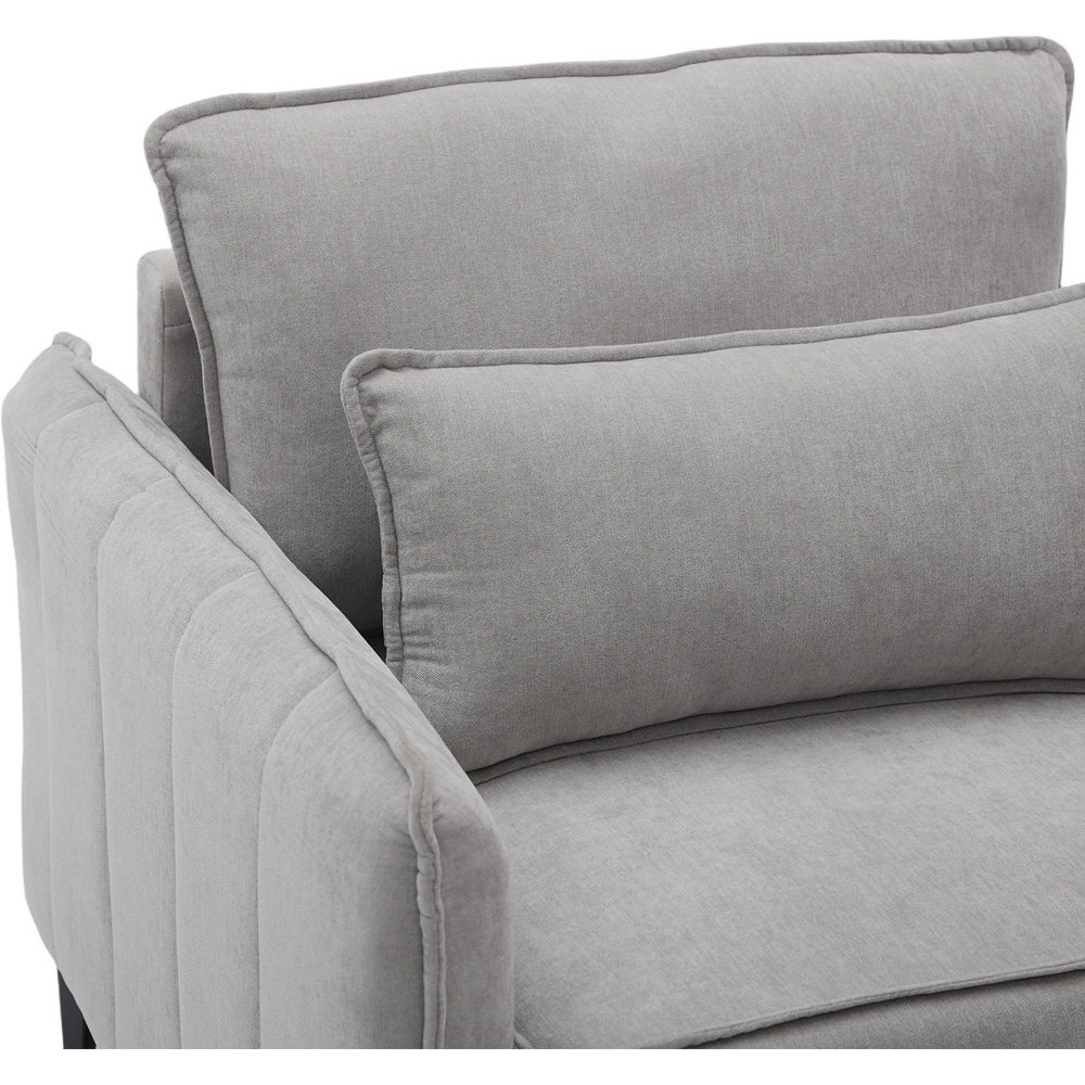 Living and Home Light Grey Chenille Sofa Chair Image 4