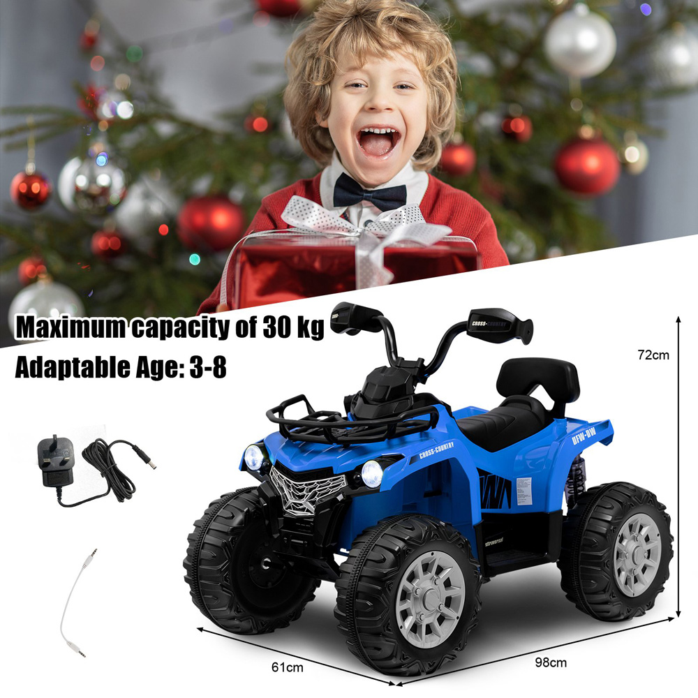 Costway Blue Electric Powered Kids Ride On ATV 12V Image 9