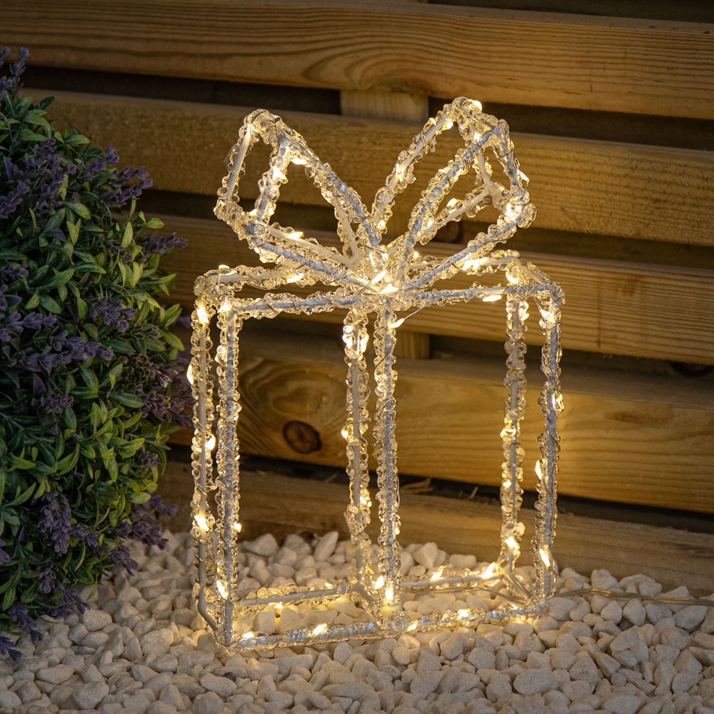Samuel Alexander 80 Warm White LED Light Up Acrylic Christmas Present Decoration 22 x 18cm Image 2