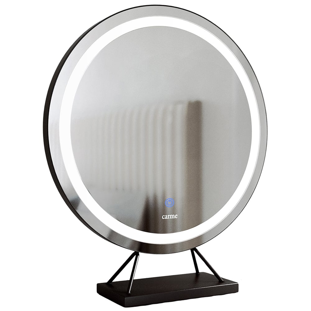 CARME Home Lillia Black Frameless Touch Sensor LED Light Mirror 50cm Image 1