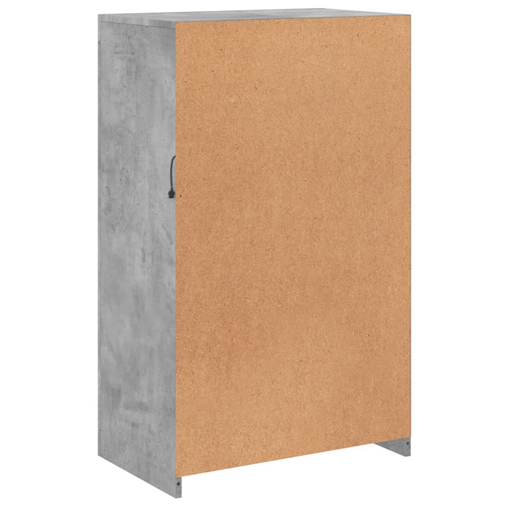 vidaXL 2 Door 2 Shelf Concrete Grey Side Cabinet with LED Lights Image 7
