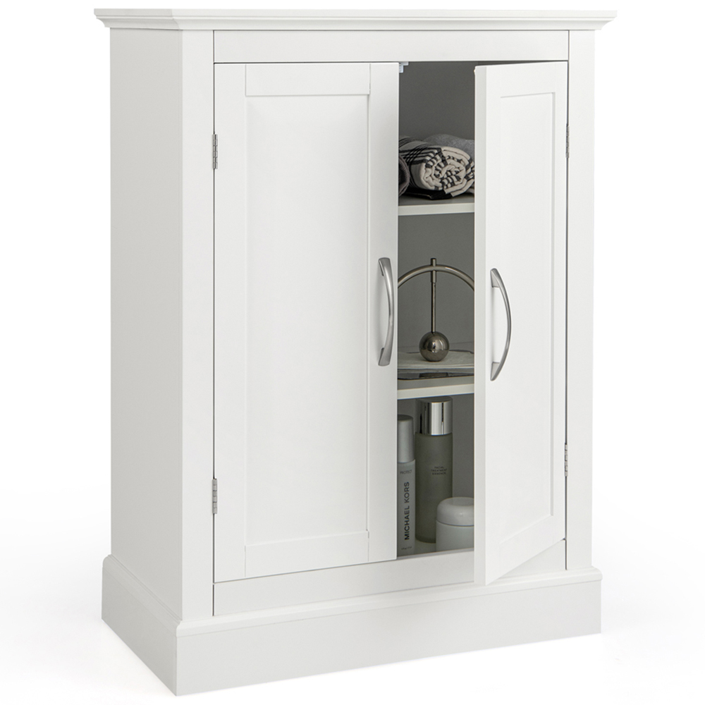 Costway 2 Door White Freestanding Bathroom Floor Cabinet Image 3
