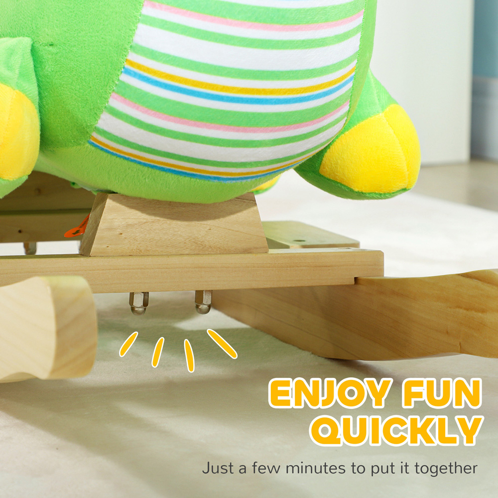 AIYAPLAY Green Baby Rocking Dinosaur with Safety Belt Image 6