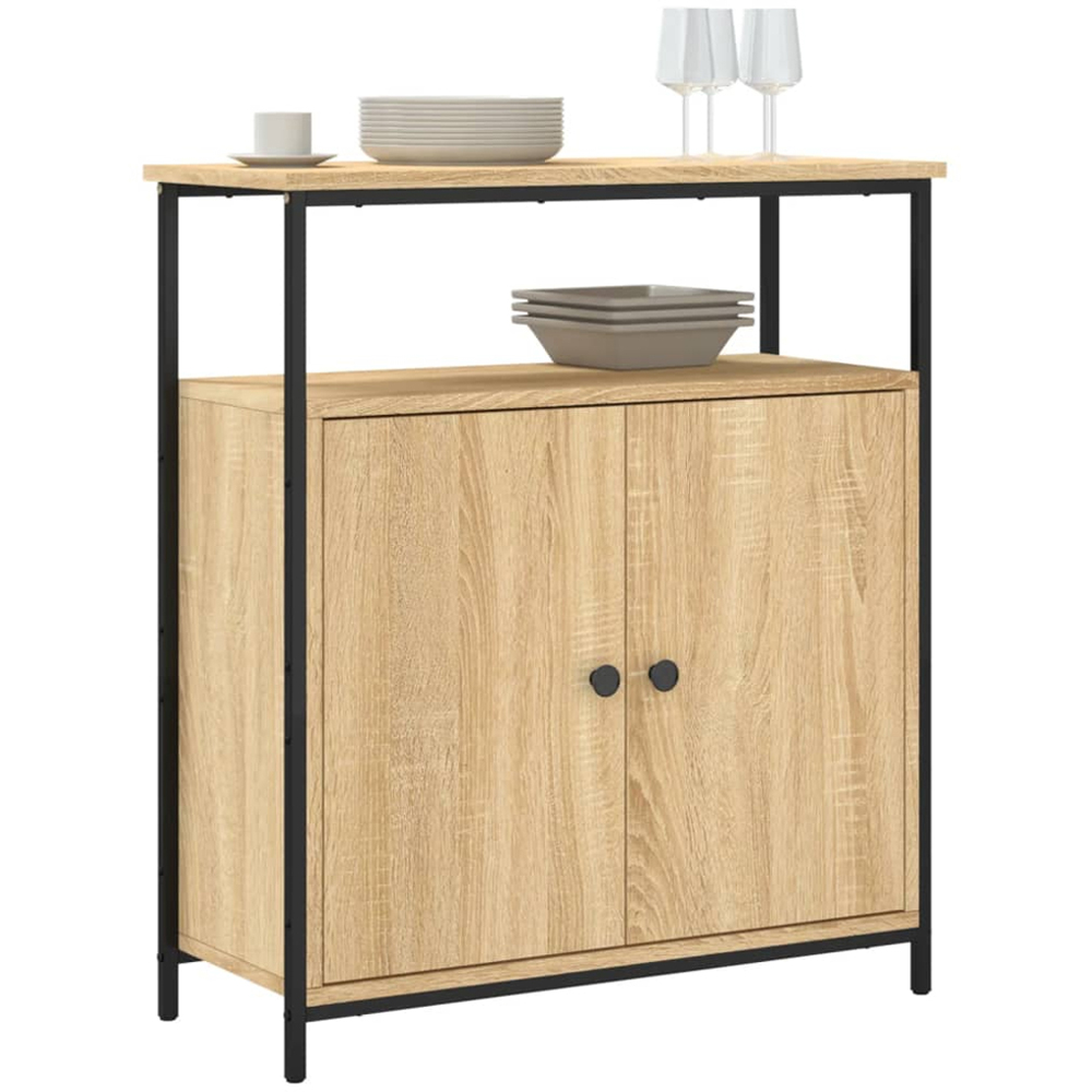 vidaXL 2 Door Single Shelf Sonoma Oak Sideboard Image 3