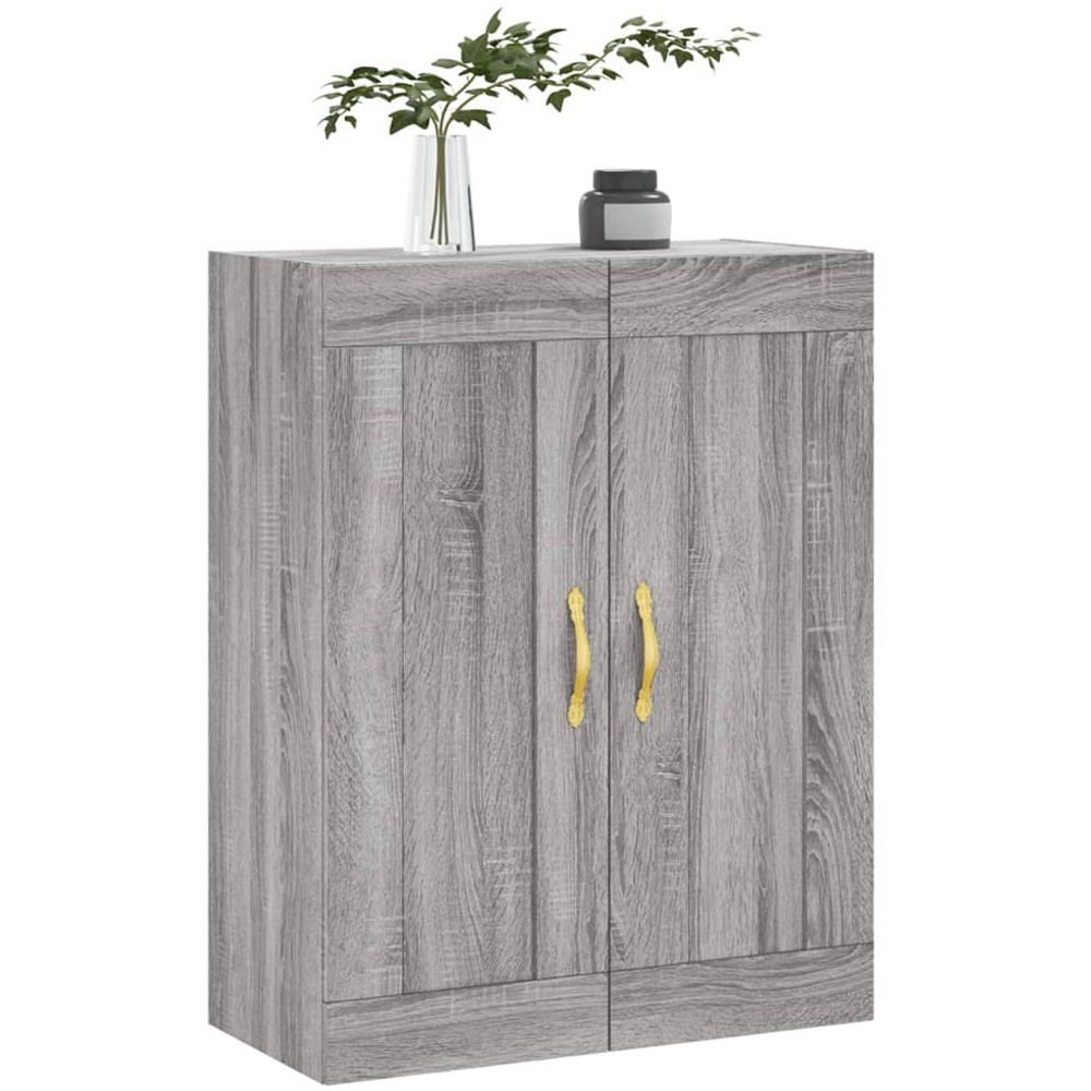 vidaXL 2 Door Grey Sonoma Wall Mounted Slim Storage Cabinet Image 3