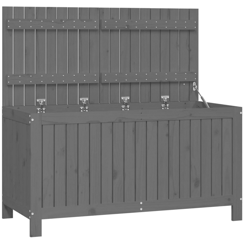 vidaXL 64 x 121 x 55cm Grey Pine Wood Garden Storage Box Image 5