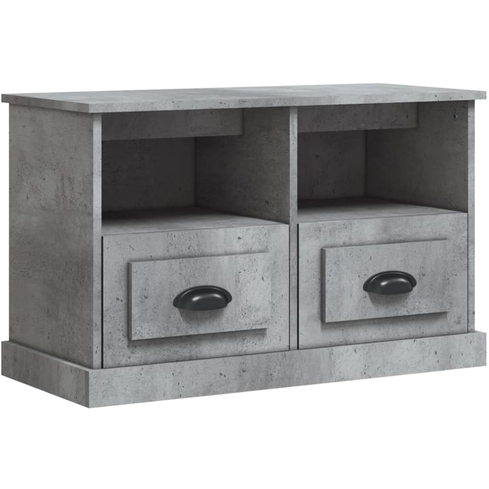 vidaXL 2 Drawer 2 Shelf Concrete Grey TV Cabinet Image 2