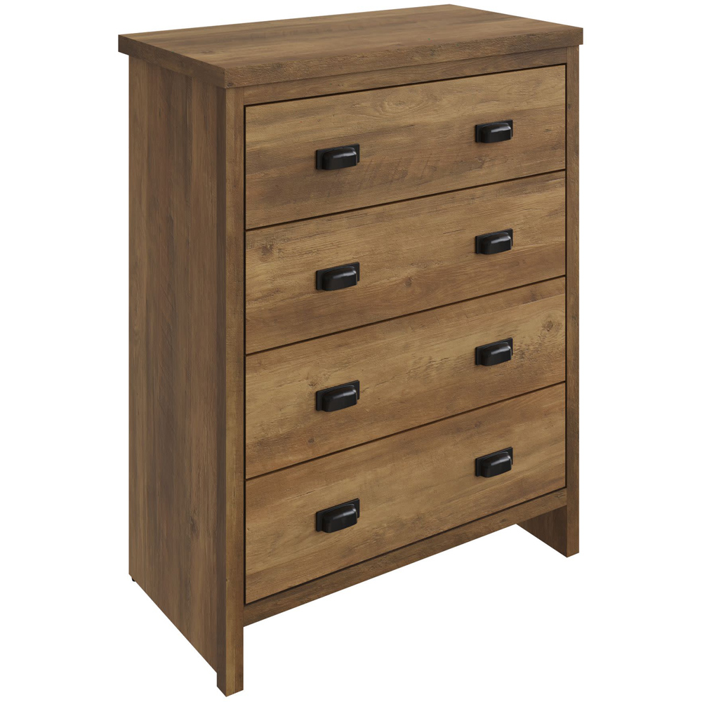 GFW Boston 4 Drawer Knotty Oak Chest of Drawers Image 3