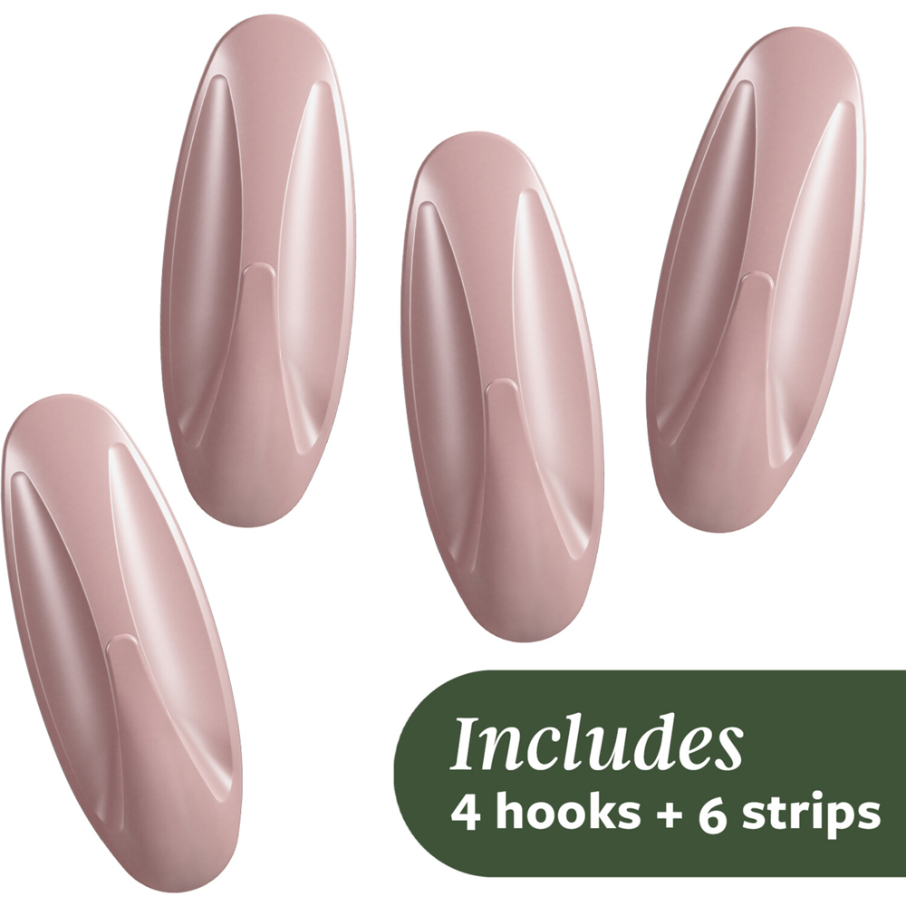 Pack of 4 Command Medium Designer Hooks Dusty Rose Image 3